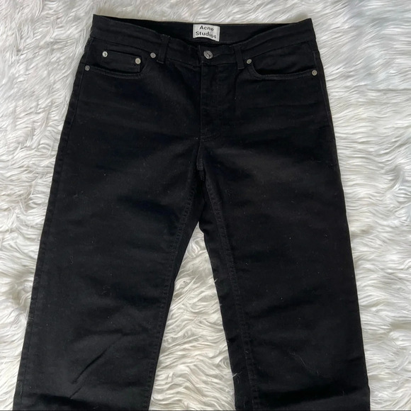 Acne Row Slouchy Straight Jeans Black Designer Casual Women’s Denim 26 - Picture 3 of 11
